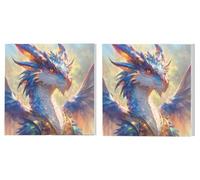 Dipingere con i Numeri Adulti Set di 2 pezzi, Animali Dragoni, DIY Dipingere Numerati Kit, Acrilico Pittura Pigmento e Pennelli, Come Regalo e Camera da Letto Decorazione da Parete, 70x70cm L6DY-152