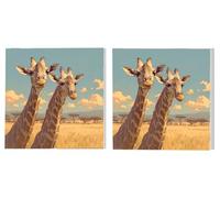 Dipingere con i Numeri Adulti Set di 2 pezzi, Animali Giraffe, DIY Dipingere Numerati Kit, Acrilico Pittura Pigmento e Pennelli, Come Regalo e Camera da Letto Decorazione da Parete, 90x90cm L6DY-160