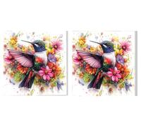 Dipingere con i Numeri Adulti Set di 2 pezzi, Animali Uccelli, DIY Dipingere Numerati Kit, Acrilico Pittura Pigmento e Pennelli, Come Regalo e Camera da Letto Decorazione da Parete, 60x60cm L6DY-151