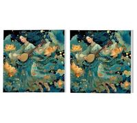 Dipingere con i Numeri Adulti Set di 2 pezzi, Bellezza Pipa, DIY Dipingere Numerati Kit, Acrilico Pittura Pigmento e Pennelli, Come Regalo e Camera da Letto Decorazione da Parete, 50x50cm L6DY-586