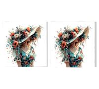 Dipingere con i Numeri Adulti Set di 2 pezzi, Bellissima Donna, DIY Dipingere Numerati Kit, Acrilico Pittura Pigmento e Pennelli, Come Regalo e Camera da Letto Decorazione da Parete, 100x100cm L6DY529