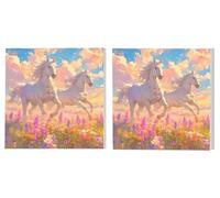 Dipingere con i Numeri Adulti Set di 2 pezzi, Cavalli Prato, DIY Dipingere Numerati Kit, Acrilico Pittura Pigmento e Pennelli, Come Regalo e Camera da Letto Decorazione da Parete, 100x100cm L6DY-83