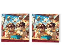 Dipingere con i Numeri Adulti Set di 2 pezzi, Cucina Alimento Per Cani, DIY Dipingere Numerati Kit, Acrilico Pittura Pigmento e Pennelli, Come Regalo e Decorazione da Parete, 100x100cm L6DY-97