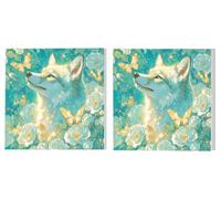 Dipingere con i Numeri Adulti Set di 2 pezzi, Farfalla Lupo, DIY Dipingere Numerati Kit, Acrilico Pittura Pigmento e Pennelli, Come Regalo e Camera da Letto Decorazione da Parete, 60x60cm L6DY-446
