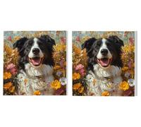 Dipingere con i Numeri Adulti Set di 2 pezzi, Fiori Cane, DIY Dipingere Numerati Kit, Acrilico Pittura Pigmento e Pennelli, Come Regalo e Camera da Letto Decorazione da Parete, 80x80cm L6DY-311