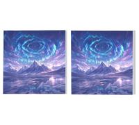 Dipingere con i Numeri Adulti Set di 2 pezzi, Snow Mountain Aurora, DIY Dipingere Numerati Kit, Acrilico Pittura Pigmento e Pennelli, Come Regalo e Decorazione da Parete, 100x100cm L6DY-863
