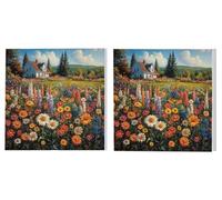 Dipingere con i Numeri Adulti Set di 2 pezzi, Villa Fiori, DIY Dipingere Numerati Kit, Acrilico Pittura Pigmento e Pennelli, Come Regalo e Camera da Letto Decorazione da Parete, 60x60cm L6DY-307