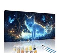 Dipingere con i Numeri Adulti Sogno Dipingere con i Numeri Animale Paint by Numbers Kit con Tela Acrilica Vernici e 3 Pennelli, Cornice in legno, Donna Hobby Creativi Regalo, Decor Casa 30x60cm XY#169