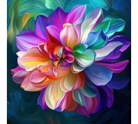 Dipingere con i Numeri Adulti Sogno, Paint by Numbers con Cornice, Fiore 8 Dipingere con i Numeri con 3 Pennelli e Vernice Acrilica, Kit Pittura Adulti Fai Da Te per Decorazioni Casa, 60x60cm 0k-397