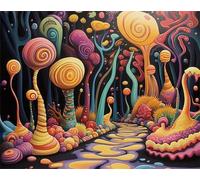 Dipingere con i Numeri Adulti Sogno, Paint by Numbers Foresta Quadri da Dipingere Numerati, Tela Antipiega 20x30cm Senza Cornice, Kit Pittura Adulti con Vernici e Pennelli, Decora la Casa x-z324