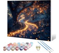 Dipingere con i Numeri Adulti Sogno Paint by Numbers Paesaggio Colorare con i Numeri Hobby Creativi Adulti Principianti con 3 Pennelli Colori Acrilici per Decorazioni Casa 120 x 90 cm -hjw250102K