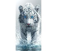 Dipingere con i Numeri Adulti Spruzzi d'acqua Tigre Quadri da Dipingere Numerati kit Bambini, Fai da Te Kit di Tela per Pittura a Olio Dipinta a Mano, Principianti Paint by Numbers 30x60cm L-582