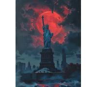 Dipingere con i Numeri Adulti Statua Della Libertà, DIY Paint by Numbers Sole, Dipingere con i Numeri con 3 Pennelli e Vernice Acrilica, Hobby Creativi Adulti, Decorazione Casa Regalo 40x50cm O-6969