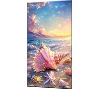 Dipingere con i Numeri Adulti Tramonto DIY Paint by Numbers Conchiglia Quadri da Dipingere Numerati con 3 Pennelli e Colori Acrilici, Hobby Creativi Adulti, Idee Regalo Bambini Donna, 20x40cm w0-1230