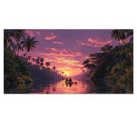 Dipingere con i Numeri Adulti Tramonto Kit Pittura Bambini Passatempo Disegni da Colorare per Adulti Quadri da Dipingere Numerati Paesaggio Kit Pittura Crea Art Acrilica 50x100cm Senza Telaio u-9222
