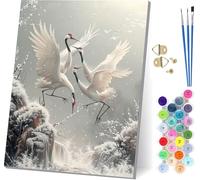 Dipingere con i Numeri Adulti Uccelli, Paint by Numbers Fiume, Dipingere con i Numeri Kits con 3 Pennelli e Pigmento Acrilico, Fai-da-Te Hobby Creativi Adulti, per Decorazioni Casa 100x135cm A-9354
