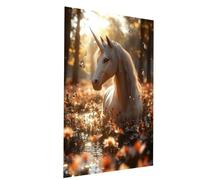 Dipingere con i Numeri Adulti Unicorno, Dipingi con i Numeri su Tela con Colori Acrilici e Pennelli Farfalla, Hobby Creativi Adulti Quadri Moderni Soggiorno per Decorazioni Parete 50 x 35CM Model08157