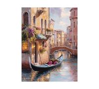 Dipingere con i Numeri Adulti Venezia Fai da te Hobby Creativi Adulti con Colore Tele per Dipingere Barca 70 x 50CM 36 Colori Acrilici e Pennello Pittura,Quadri Moderni Soggiorno Regalo Donna 2YH-9487