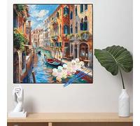 Dipingere con I Numeri Adulti Venezia Paint by Numbers Strada,Quadri da Dipingere Numerati Bambini Kit Pittura,Fai-da-Te Hobby Creativi Dipingere con I Numeri,Decorazione Parete Regalo 30x30cm,YL830