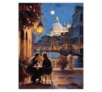 Dipingere con i Numeri Adulti Venezia Quadri da Dipingere Numerati Bambini Coppia, Kit Pittura Adulti per Quadri Moderni Soggiorno, Painting by Numbers per Decorazioni Parete Regalo 30 x 40CM LSJ-27
