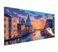 Dipingere con i Numeri Adulti Venezia Quadri da Dipingere Numerati Paesaggio Painting by Numbers 150x60cm, Colorare con i Numeri Adulti Principianti Kit Pittura Senza Cornice Regalo Donna Decor M-21