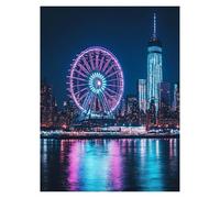 Dipingere con i Numeri Adulti Vista notturna, Tele per Dipingere con i Numeri Bambini Città Kit Pittura Adulti 70x95 cm, Paint by Numbers, Quadri Moderni Soggiorno per Decorazioni Parete model-7746