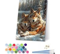 Dipingere con i Numeri Adulti Wolf, DIY Paint by Numbers Animale, Dipingere con i Numeri con Vernici e Pennelli, Hobby Creativi Adulti, Number Artist, Decorazione Casa, Regalo Donna 100x130cm S-6682