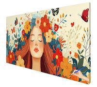 Dipingere con i Numeri Adulti XXL 100x40cm Paint by Numbers Fiore Kit Pittura Adulti Dipingere con i Numeri Bambini Anime Painting by Numbers Kit per Acrilico Olio Regalo Donna Decorazioni Parete N-51