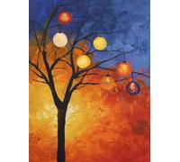 Dipingere Con I Numeri Albero, Pianta Dipingere Con I Numeri Adulti, Fai Da Te Disegni da Colorare per Adulti Con Pennelli e Vernice Acrilica, Paint by Numbers Kits, Decor Casa Regalo, 60x90cm W-5354