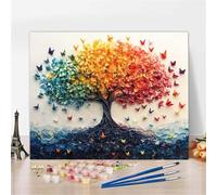 Dipingere con i Numeri Albero Quadri da Dipingere Numerati Mille Gru Di Carta Painting by Numbers Principianti Con 3 pennelli e Vernice Acrilica, Senza Telaio, Halloween Decorazioni 40X120cm Y5-168