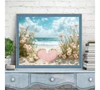 Dipingere con i Numeri Amore Spiaggia, Dipingere con i Numeri Adulti, Fai-da-Te Kit di Pittura Acrilica 3- Pennelli, Hobby Creativi Adulti, Decorazioni Casa, Regalo Bambina 7 Anni 50x70cm w6t-40
