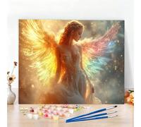 Dipingere con i Numeri Angelo Paint by Numbers Passatempo per Adulti Ala Dipingere con i Numeri Kit Completo con Pennelli e Colori Acrilici,Come Regali e Decorazione Casa,Senza Cornice 150x100CM W6-32