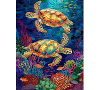 Dipingere Con I Numeri Animale, Oceano Dipingere Con I Numeri Adulti, Fai Da Te Disegni da Colorare per Adulti Con Pennelli e Vernice Acrilica, Paint by Numbers Kits, Decor Casa, 90x120cm W-8138