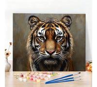 Dipingere con i Numeri Animale Paint by Numbers Passatempo per Adulti Tigre Dipingere con i Numeri Kit Completo con Pennelli e Colori Acrilici,Decorazione Casa, Come Regali,Senza Cornice 60x80CM W6-71