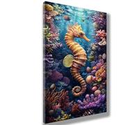 Dipingere con i Numeri Animali Dipingere con i Numeri Bambini e Principianti Cavalluccio marino Paint by Numbers Kits, Pennelli Acrilici, Decorazioni Casa, Regalo Donna, 55x110cm(Senza Cornice)962-W