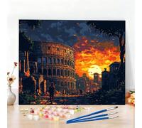 Dipingere con i Numeri Architettura Paint by Numbers Passatempo per Adulti Paesaggio Dipingere con i Numeri Kit Completo con Pennelli e Colori Acrilici, Come Regali e Decorazione Casa 30x40cm W6-61
