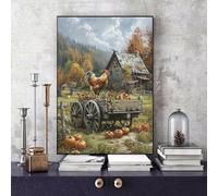 Dipingere con i Numeri Azienda Agricola, Painting by Numbers Paesaggio Colorare con i Numeri Adulti Principiante kit con 3 Pennelli e Colori Acrilici per Decorazioni Casa, Regalo 50 x 65cm -bby2506JH