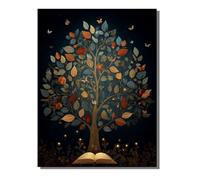 Dipingere con i Numeri Bambini Albero Della Vita Astratto Kit fai da Te Acrilici e Pennelli per Principianti Dipingere con i Numeri con Telaio, Hobby Creativi Decora la casa 60 x 80 cm KSWDK241