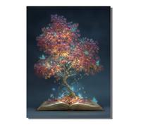 Dipingere con i Numeri Bambini Albero Della Vita Farfalla Kit fai da Te Acrilici e Pennelli per Principianti Dipingere con i Numeri, Hobby Creativi Adulti, Decora la casa Regalo 60 x 80 cm KSWWK240