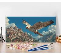 Dipingere Con i Numeri Bambini Aquila Quadri Da Dipingere Numerati Città Painting by Numbers DIY Hobby Creativi Adulti Tela Oil Painting Retrò Arte, Regali per le Donne Senza Cornice 30X60cm 6-P721