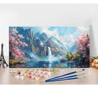 Dipingere Con i Numeri Bambini Autunno Quadri Da Dipingere Numerati Montagna Painting by Numbers DIY Hobby Creativi Adulti Tela Oil Painting Arte, Regali per le Donne Senza Cornice 50x100cm 3-CY91