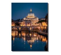 Dipingere con i Numeri Bambini Basilica di San Pietro Paesaggio Kit fai da Te 36 Acrilici e Pennelli Principianti Dipingere con i Numeri con Telaio, Creativi Decora la casa Regalo 50 x 70 cm ZBSDK428