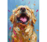 Dipingere Con i Numeri Bambini Chien Quadri Da Dipingere Numerati Animal Painting by Numbers Easy DIY Hobby Creativi Adulti per Principianti, Regali per le Donne Decora, Senza Cornice 60x90cm 9-0D65