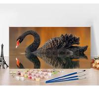 Dipingere Con i Numeri Bambini Cigno Quadri Da Dipingere Numerati Lago Painting by Numbers DIY Hobby Creativi Adulti Tela Painting Arte Con Accessori, Regali per le Donne Senza Cornice 70x140cm I-5716