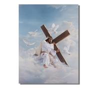 Dipingere con i Numeri Bambini Cristianesimo Attraverso Kit fai da Te Acrilici e Pennelli per Principianti Dipingere con i Numeri con Telaio, Hobby Creativi Adulti, Decora la casa 40x55 cm KSWDK787