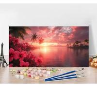 Dipingere Con i Numeri Bambini Flower Quadri Da Dipingere Numerati Sea Painting by Numbers DIY Hobby Creativi Adulti Tela Painting Arte Con Accessori, Regali per le Donne Senza Cornice 60x120cm V-L726