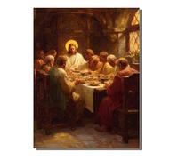 Dipingere con i Numeri Bambini L'Ultima Cena Cristianesimo Astratto Kit fai da Te Acrilici e Pennelli per Principianti Dipingere con i Numeri, Hobby Creativi Adulti, Decora la casa 40x55 cm KSWWK811
