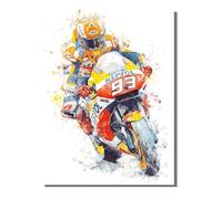 Dipingere con i Numeri Bambini Motociclo Concorso Kit fai da Te Acrilici e Pennelli per Principianti Dipingere con i Numeri con Telaio, Hobby Creativi Adulti, Decora la casa Regalo 50 x 70 cm KSWDK790
