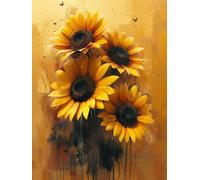 Dipingere Con i Numeri Bambini Tournesol Quadri Da Dipingere Numerati Fleur Painting by Numbers DIY Hobby Creativi Adulti per Principianti Regali per le Donne Decora, Senza Cornice 70x100cm 5-G558