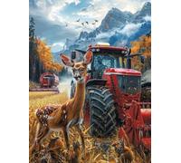 Dipingere Con i Numeri Bambini Tracteur Quadri Da Dipingere Numerati Animal Painting by Numbers DIY Hobby Creativi Adulti per Principianti Regali per le Donne Decora, Senza Cornice 70x100cm 5-GW42